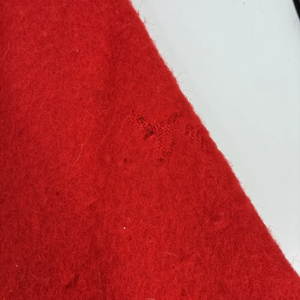 Vintage Hudson Bay Blanket Red Wool Striped 4 Point Queen Gold Label 1930s 84x74